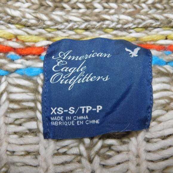 American Eagle Aztec Southwestern Chunky Knit Open Cardigan Sweater Women xs / s - Picture 4 of 10